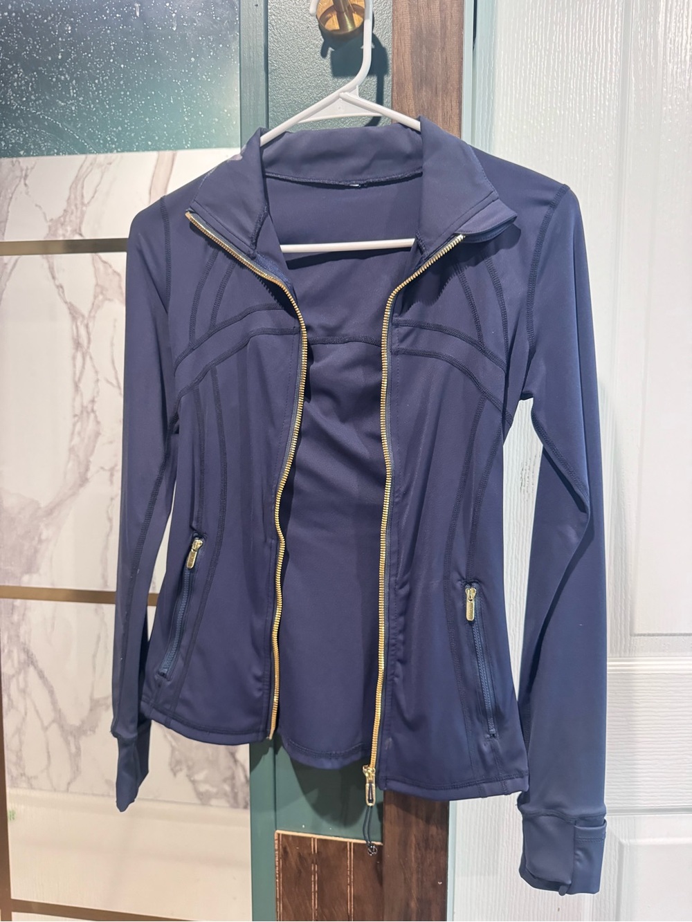 Women’s Navy Zip-Front Active Jacket